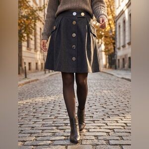 Elevenses Charcoal A-Line Skirt with Pockets, Size 10